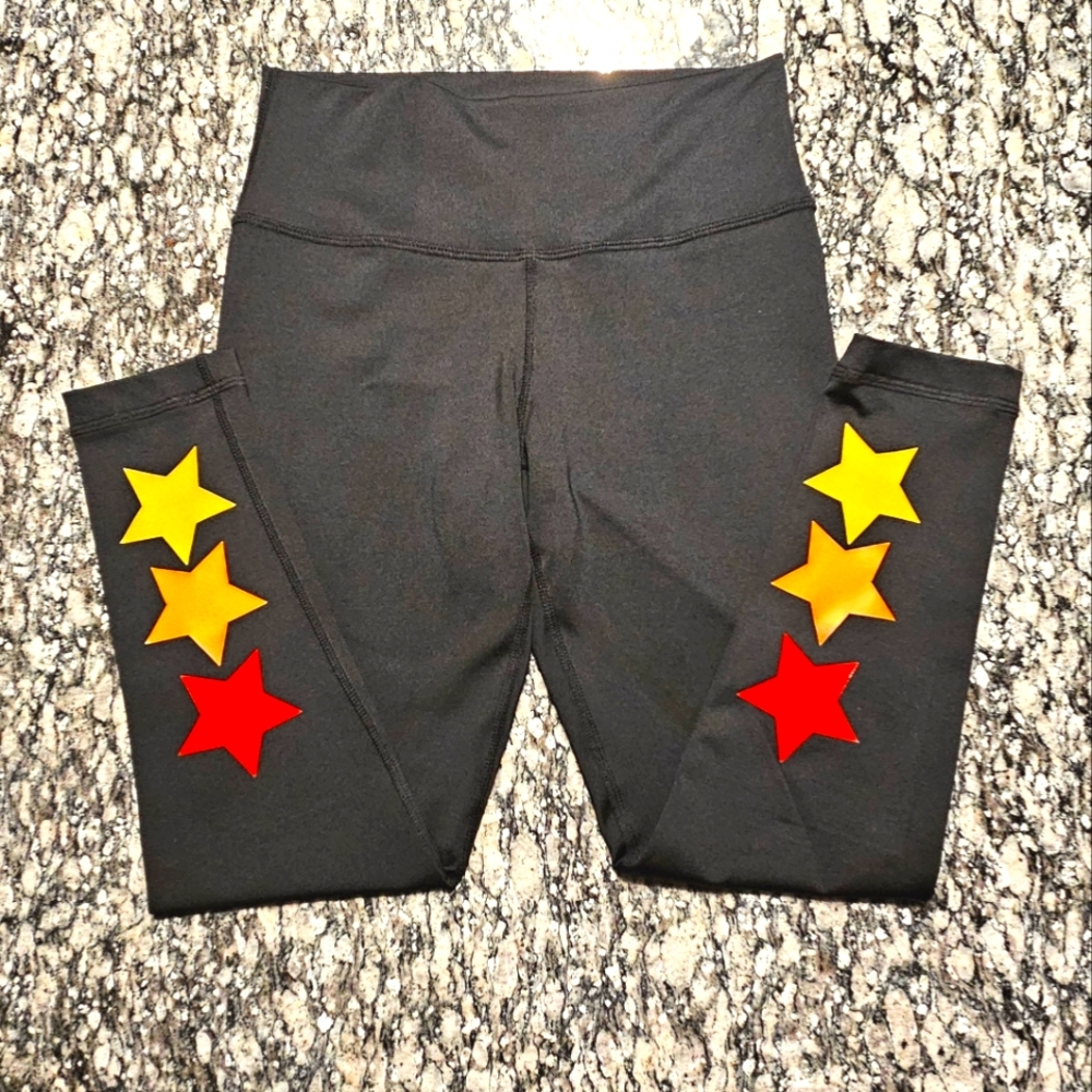 Style Reform × Exhale Black High Waisted Star Leggings